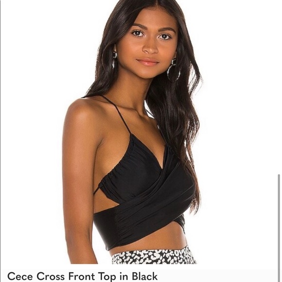 Cece crop top in black - Picture 2 of 4